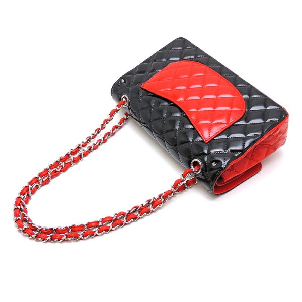 dh72189 4 Chanel Matelasse 25 Chain Patent Shoulder Bag Red