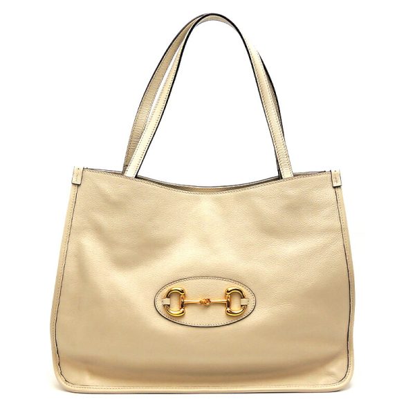 dh73889 1 Gucci Horsebit Tote Bag White