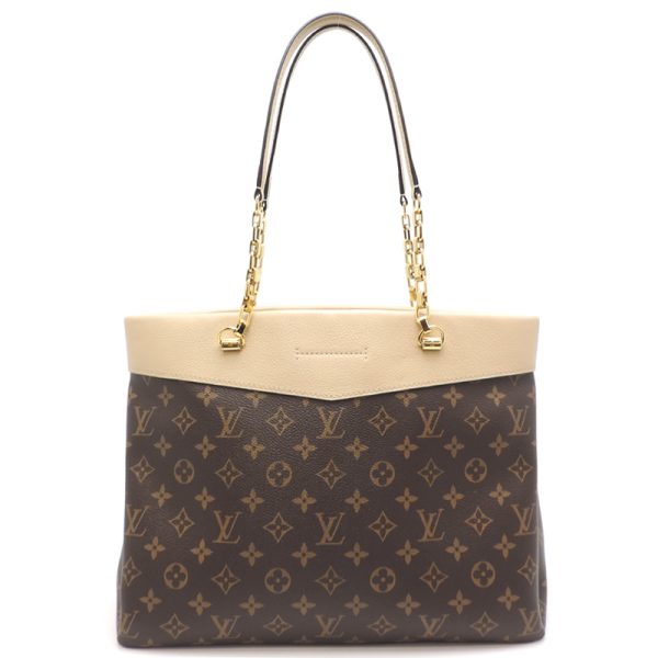 dh74428 2 Louis Vuitton Pallas Shopper Chain Monogram Shoulder Bag Beige