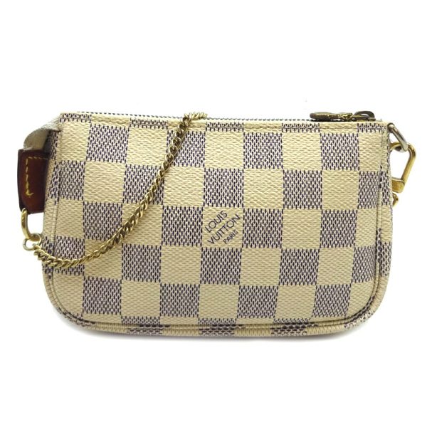 dh74789 2 Louis Vuitton Mini Pochette Accessoire Damier Handbag White