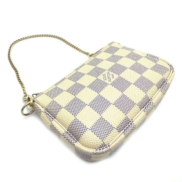 dh74789 3 Louis Vuitton Mini Pochette Accessoire Damier Handbag White