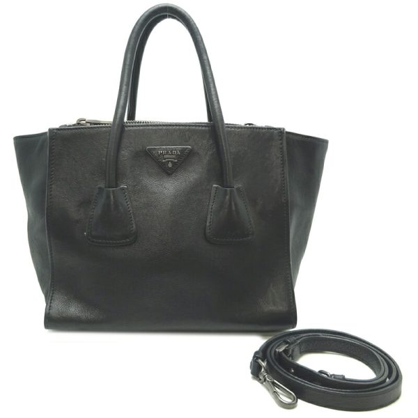 dh74801 1 Prada Handbag 2way Black