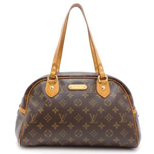 dh75264 21 GUCCI Horsebit GG Canvas Leather Shoulder Bag Brown