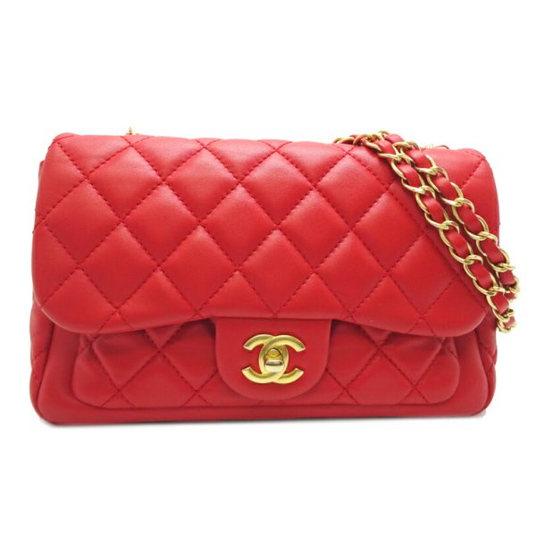 dh75356 1 Chanel Matelasse 23 Chain Lambskin Shoulder Bag Red