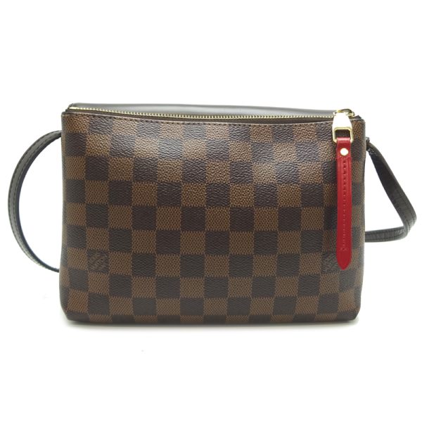 dh75834 2 Louis Vuitton Twice Damier Shoulder Bag Brown