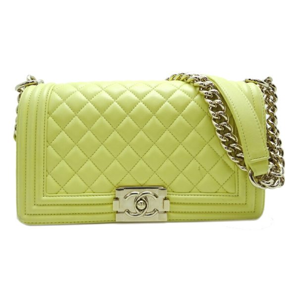 dh76169 1 Chanel Boy Chanel 25 Chain Lambskin Shoulder Bag Yellow