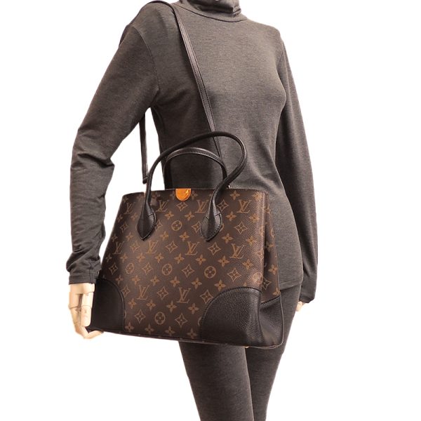 dh76186 9 Louis Vuitton Flandrine 2Way Monogram Handbag Brown