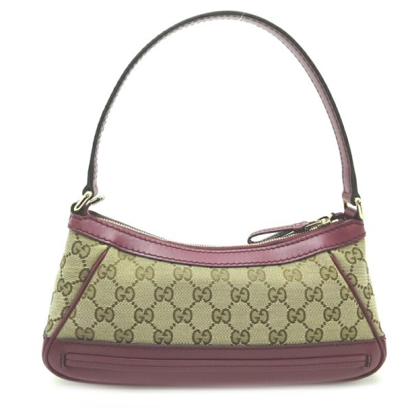 dh76210 2 Gucci Mayfair Accessory Pouch Handbag BeigeBordeaux