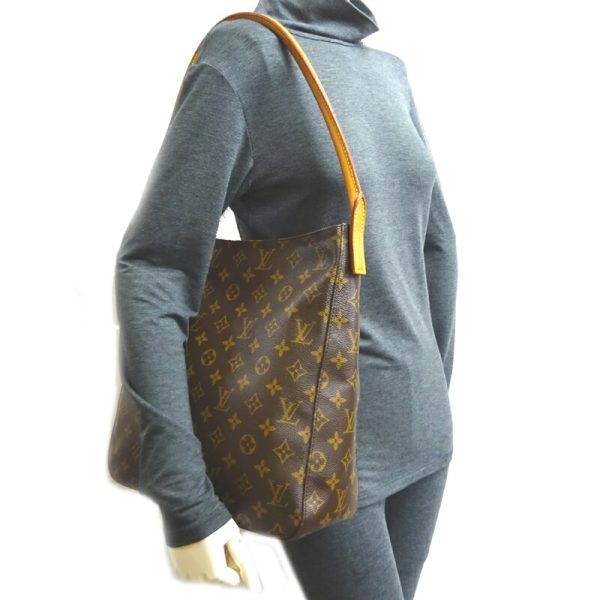 dh77392 8 Louis Vuitton Looping GM Monogram Shoulder Bag Brown