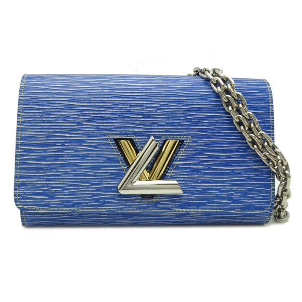 dh77416 1 Louis Vuitton Portefeuille Twist Chain Epi Shoulder Bag Blue