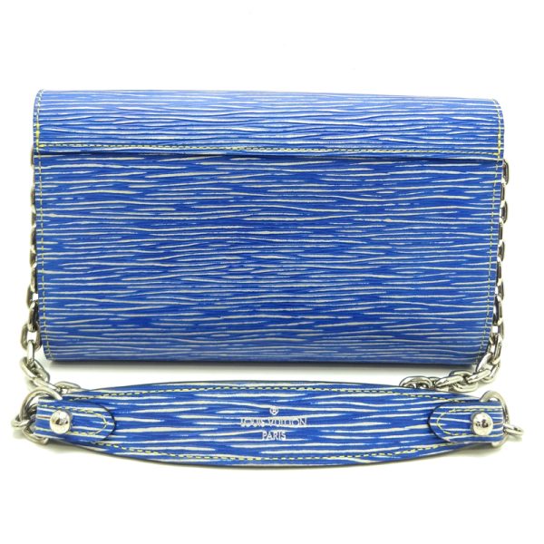 dh77416 2 Louis Vuitton Portefeuille Twist Chain Epi Shoulder Bag Blue