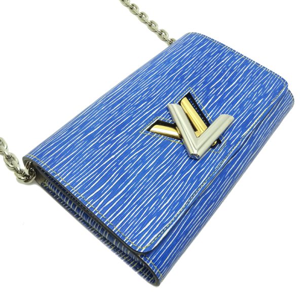 dh77416 3 Louis Vuitton Portefeuille Twist Chain Epi Shoulder Bag Blue