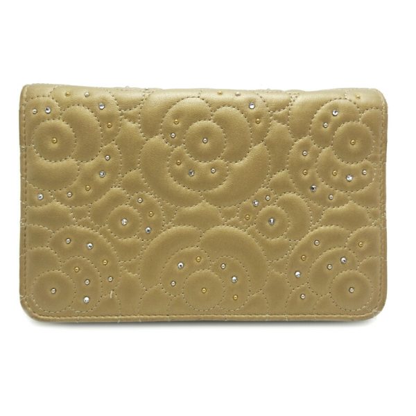 dh77628 2 Chanel Camellia Chain Lambskin Wallet Beige