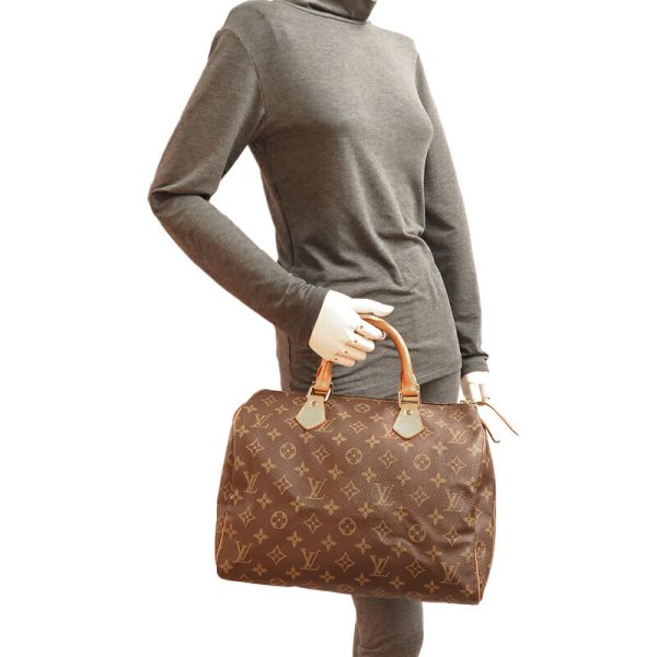 dh77770 9 Louis Vuitton Speedy 30 Monogram Handbag Brown