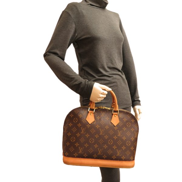 dh77775 9 Louis Vuitton Alma PM Monogram Handbag Brown