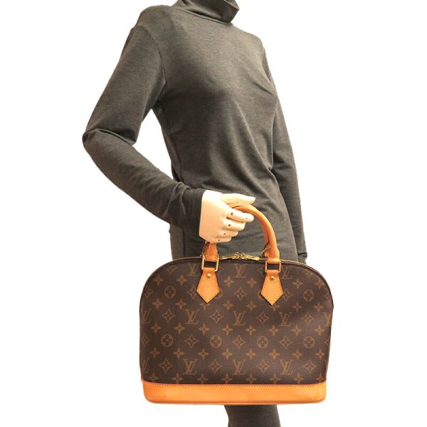 dh77777 9 Louis Vuitton Alma Monogram Handbag Brown