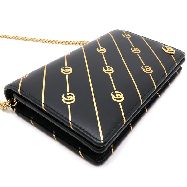 dh78084 3 Gucci Chain Wallet Black