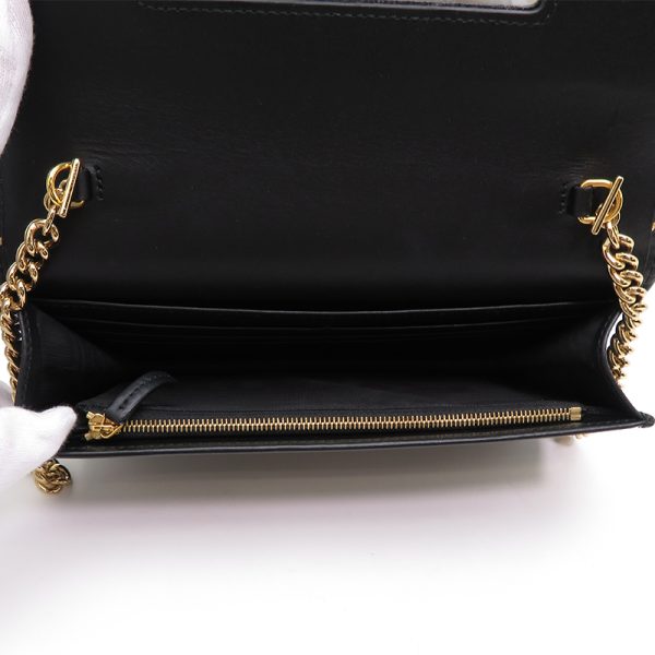 dh78084 6 Gucci Chain Wallet Black