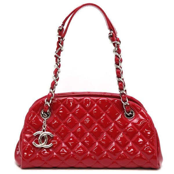 dh78264 1 Chanel Mademoiselle Chain Patent Shoulder Bag Red