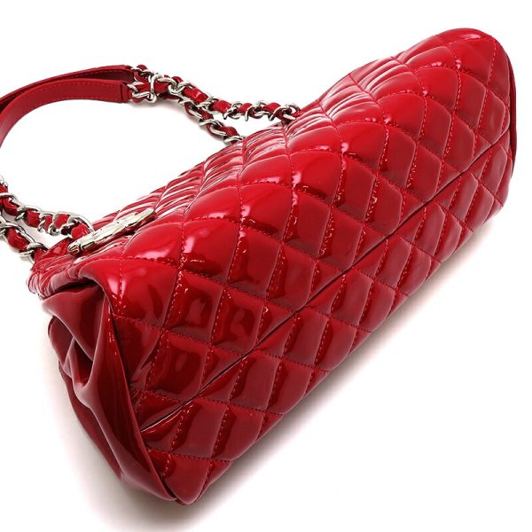 dh78264 3 Chanel Mademoiselle Chain Patent Shoulder Bag Red