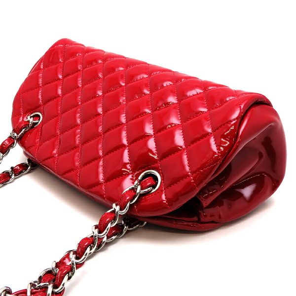 dh78264 4 Chanel Mademoiselle Chain Patent Shoulder Bag Red