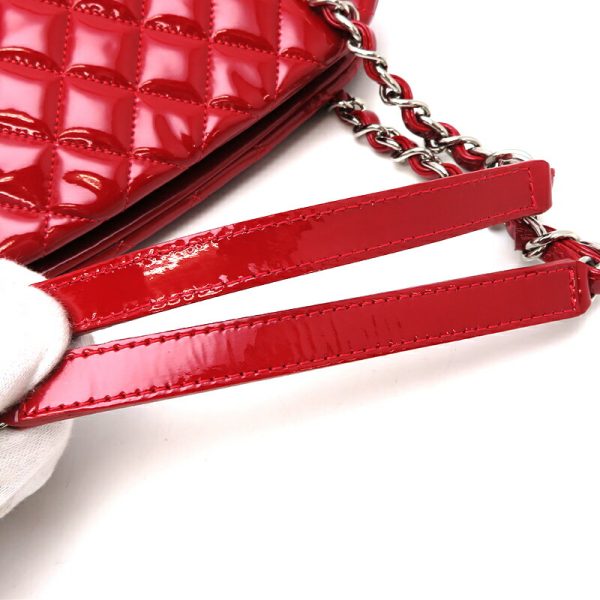 dh78264 5 Chanel Mademoiselle Chain Patent Shoulder Bag Red