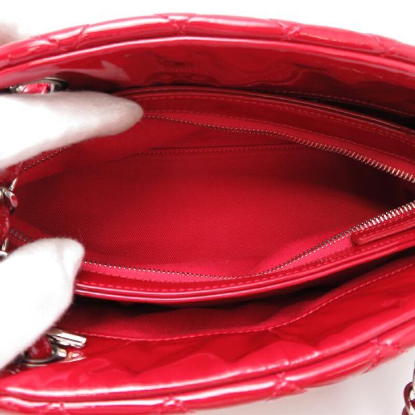 dh78264 7 Chanel Mademoiselle Chain Patent Shoulder Bag Red