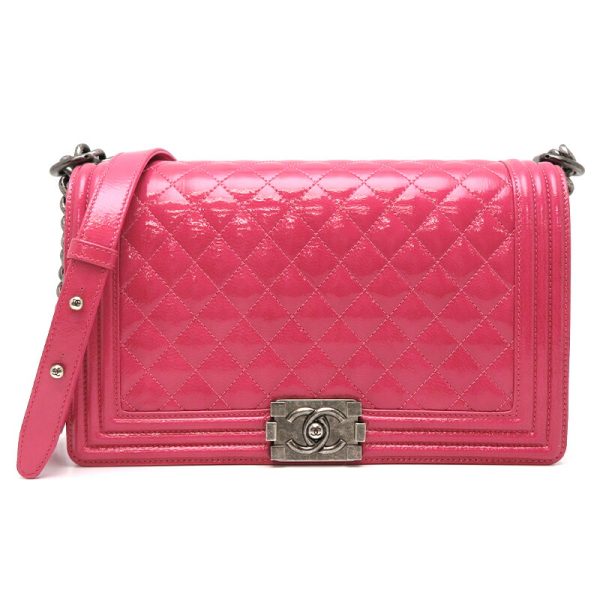 dh78265 1 Chanel Boy Chanel Chain Patent Shoulder Bag Pink