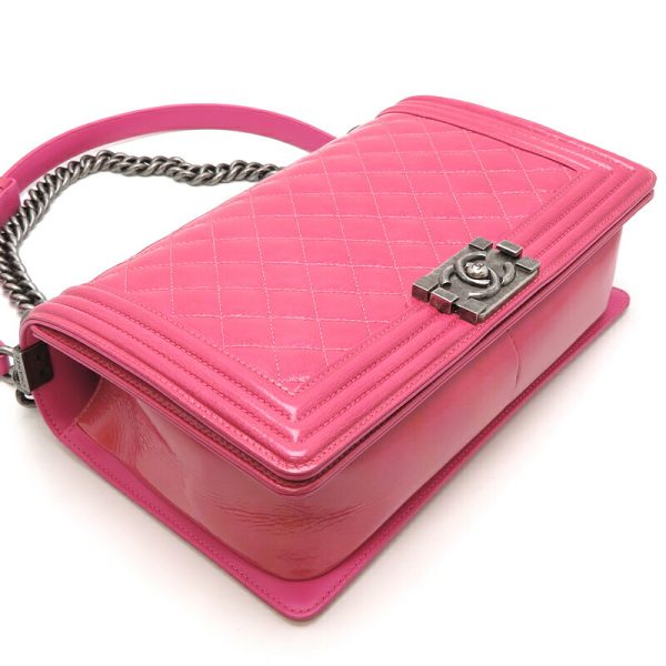 dh78265 3 Chanel Boy Chanel Chain Patent Shoulder Bag Pink