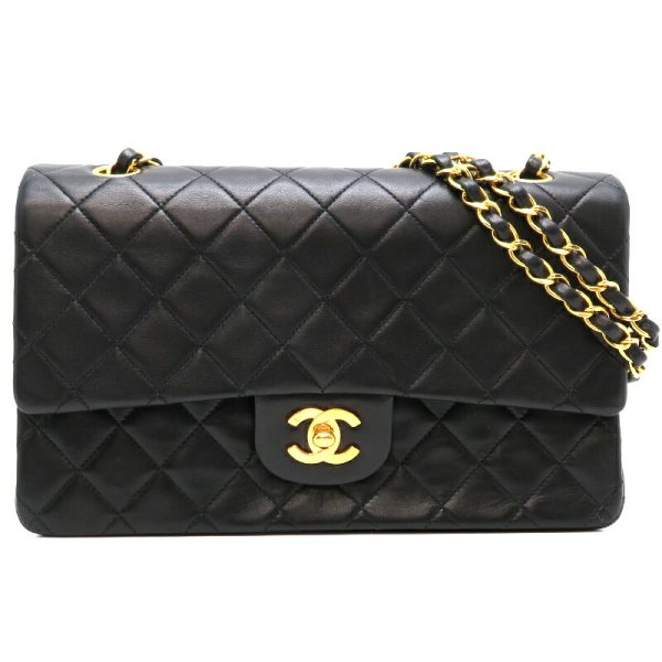 dh78269 1 Chanel Matelasse 25 Chain Lambskin Shoulder Bag Black