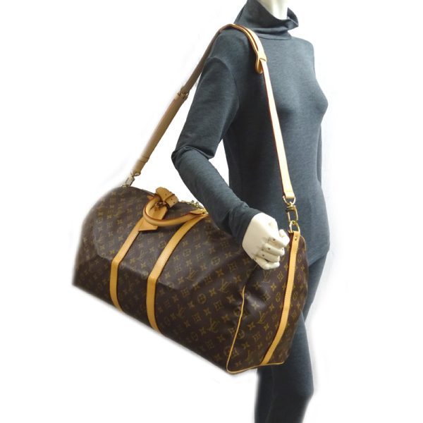 dh78542 8 Louis Vuitton Keepall Bandouliere 55 Monogram Bag Brown