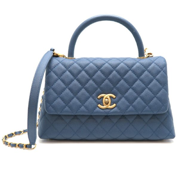 dh78690 1 Chanel Coco Handle 29 Caviar Skin Handbag Blue