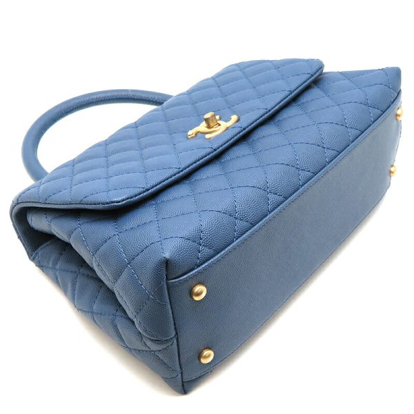 dh78690 3 Chanel Coco Handle 29 Caviar Skin Handbag Blue