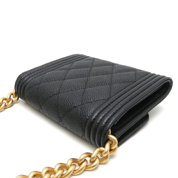 dh78721 4 Chanel Boy Chanel Chain Caviar Skin Wallet Black