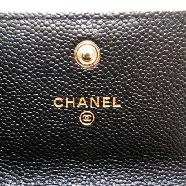 dh78721 7 Chanel Boy Chanel Chain Caviar Skin Wallet Black