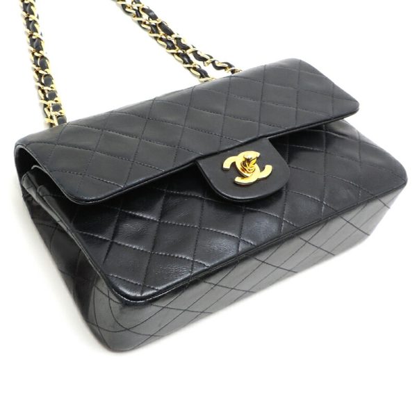 dh78751 3 Chanel Matelasse 23 Double Chain Lambskin Shoulder Bag Black