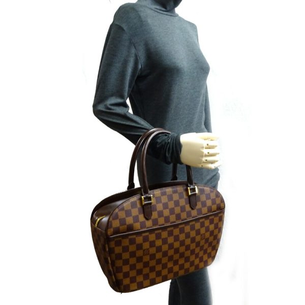 dh78773 8 Louis Vuitton Sarria Oriental Damier Handbag Brown