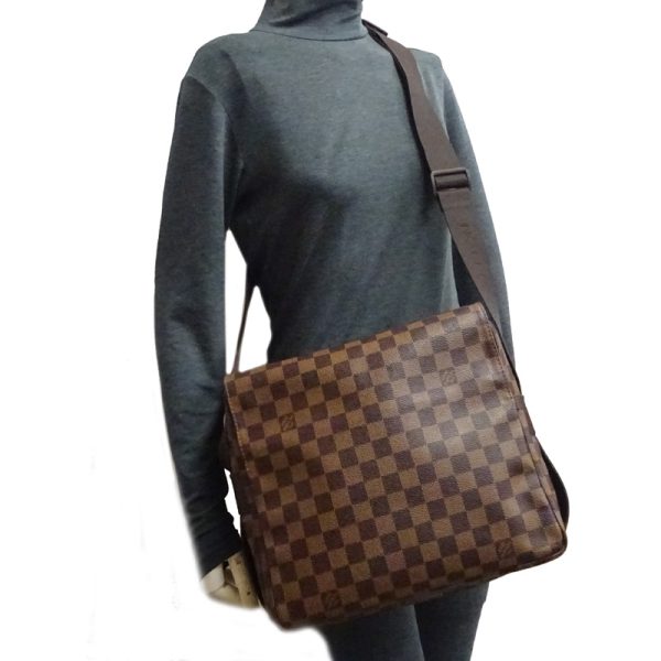 dh79024 8 Louis Vuitton Naviglio Damier Shoulder Bag Brown