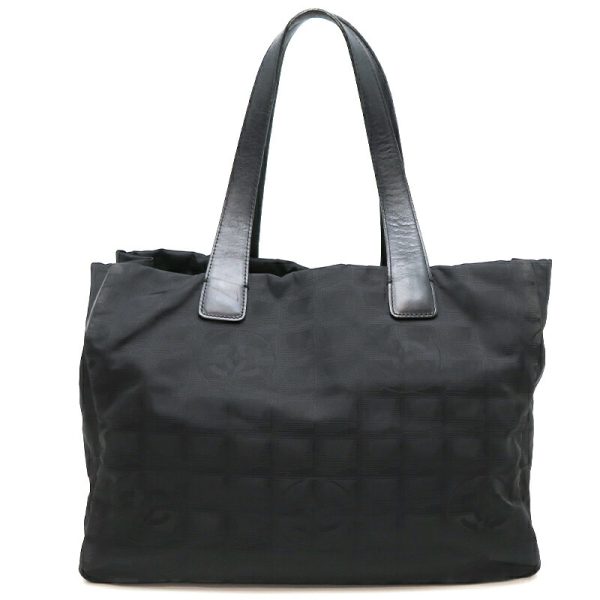 dh79131 1 Chanel Line Tote Nylon Shoulder Bag Noir