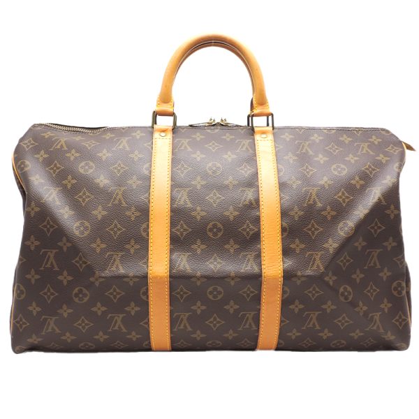 dh79363 2 Louis Vuitton Keepall 50 Monogram Bag Brown