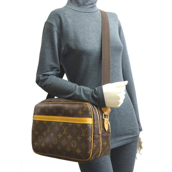 dh79410 8 Louis Vuitton Reporter PM Monogram Shoulder Bag Brown