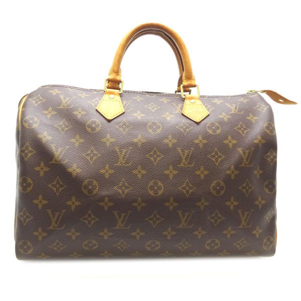 dh79413 2 Louis Vuitton Speedy 35 Monogram Bag Brown