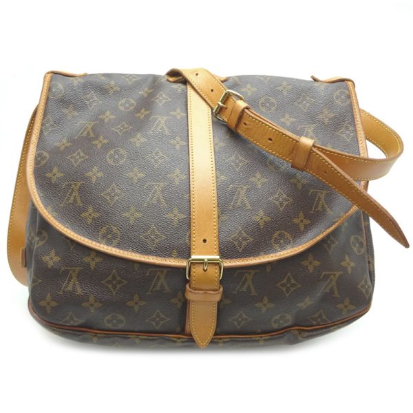 dh79417 2 Louis Vuitton Saumur 35 Monogram Shoulder Bag Brown