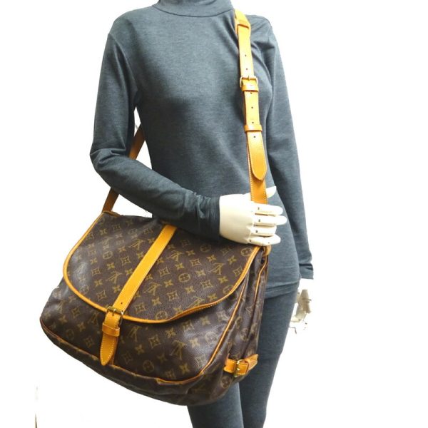 dh79417 8 Louis Vuitton Saumur 35 Monogram Shoulder Bag Brown