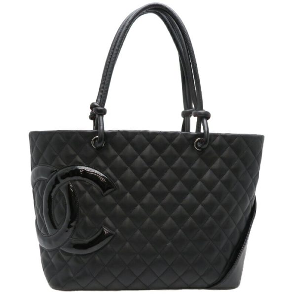 dh79451 1 Chanel Cambon Line Large Tote Lambskin Shoulder Bag Noir