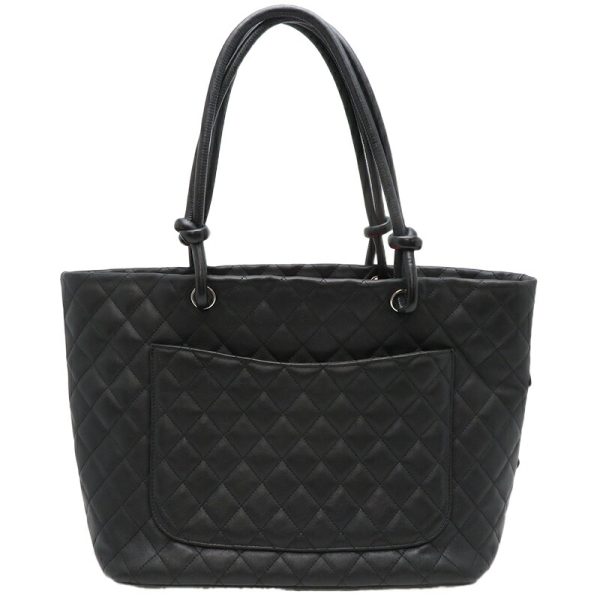 dh79451 2 Chanel Cambon Line Large Tote Lambskin Shoulder Bag Noir