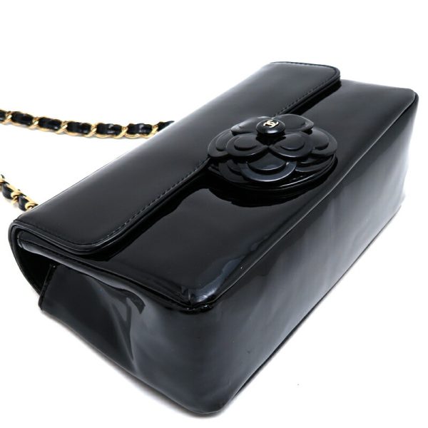 dh79478 3 Chanel Camellia Enamel Chain Enamel Shoulder Bag Black