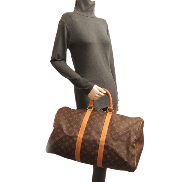 dh79489 9 Louis Vuitton Keepall Bandouliere 45 Monogram Bag Brown