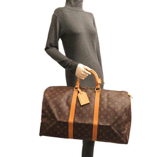 dh79490 9 Louis Vuitton Keepall 50 Monogram Bag Brown