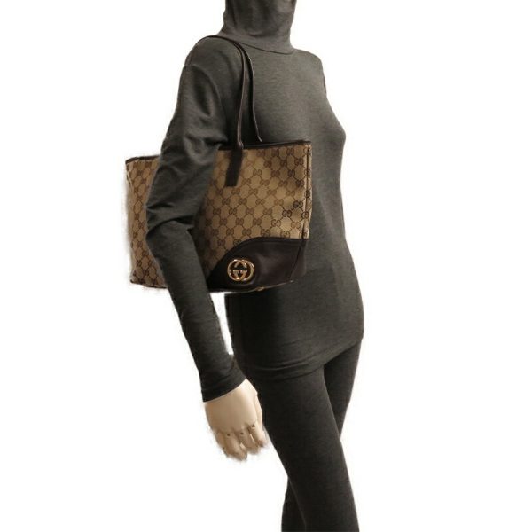 dh79503 9 Gucci Tote GG Shoulder Bag Brown